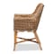 Baxton Studio Kyle Modern Bohemian Natural Brown Woven Rattan Dining Arm Chair with Cushion 212-12804-ZORO - alternate 9